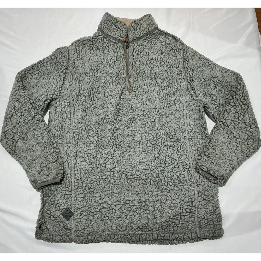 Simply Southern Sherpa Pullover Womens Large Gray 1/4 Zip Fall